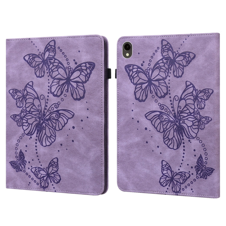 Custodia per tablet in pelle con chiusura orizzontale con motivo a farfalla in rilievo, For Samsung Galaxy Tab A11+ / A9+, For Samsung Galaxy Tab A11 / A9, For Samsung Galaxy Tab S9