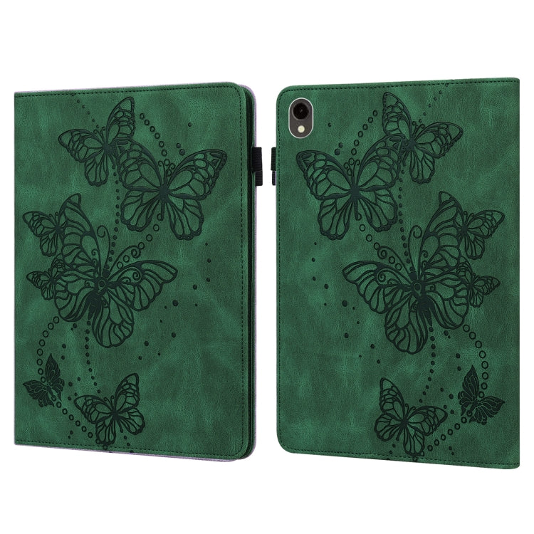 Custodia per tablet in pelle con chiusura orizzontale con motivo a farfalla in rilievo, For Samsung Galaxy Tab A11+ / A9+, For Samsung Galaxy Tab A11 / A9, For Samsung Galaxy Tab S9
