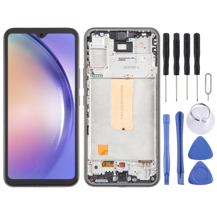 Incell LCD Screen Digitizer Full Assembly with Frame (Not Support Fingerprint Identification), For Samsung Galaxy A54