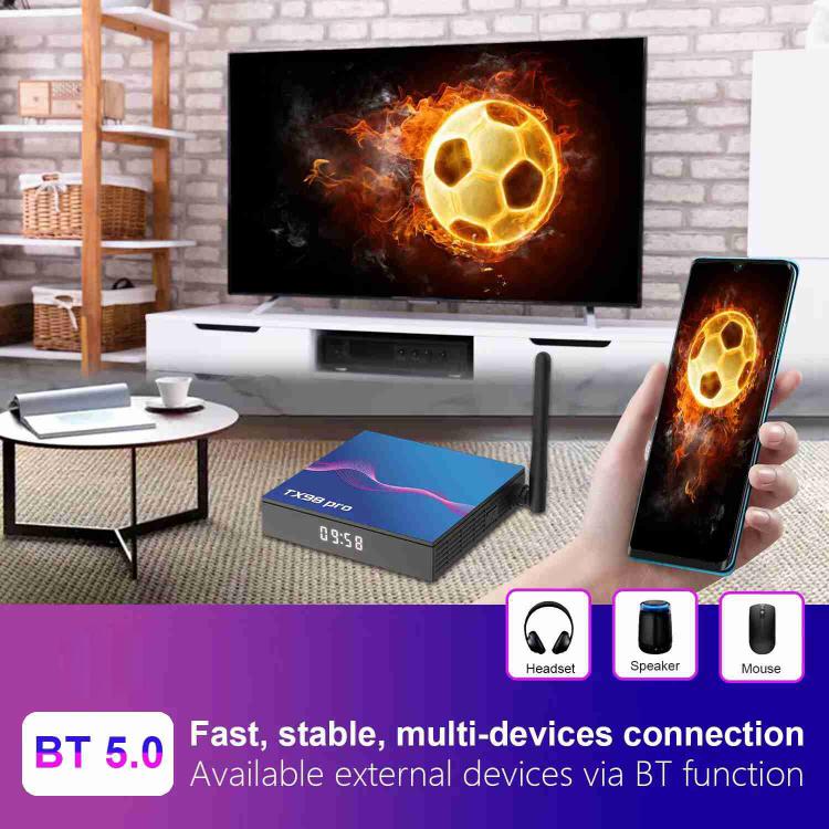 Smart TV Box Android 12 TX98 Pro 4K Ultra HD 2GB+16GB