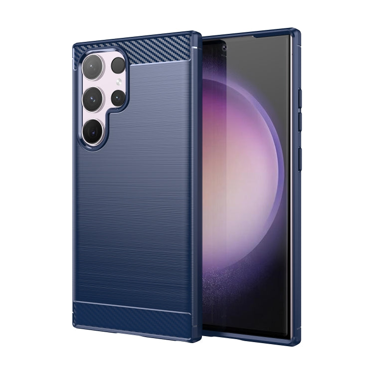 Custodia per telefono in TPU in fibra di carbonio con trama spazzolata, For Samsung Galaxy S24 Ultra 5G, For Samsung Galaxy S24+ 5G, For Samsung Galaxy S24 5G, For Samsung Galaxy A15 4G, For Samsung Galaxy A05s, For Samsung Galaxy A25 5G