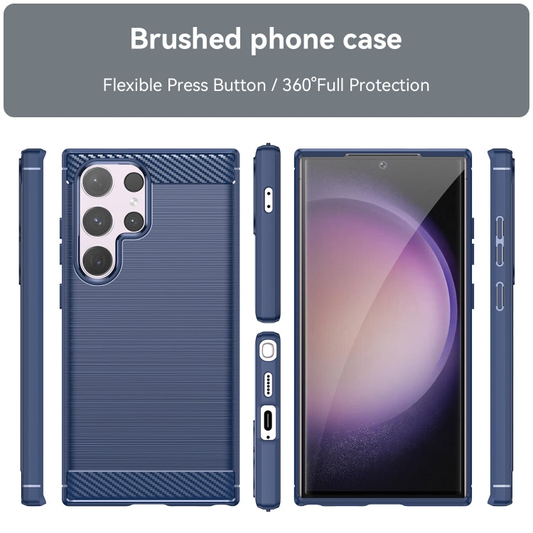 Custodia per telefono in TPU in fibra di carbonio con trama spazzolata, For Samsung Galaxy S24 Ultra 5G, For Samsung Galaxy S24+ 5G, For Samsung Galaxy S24 5G, For Samsung Galaxy A15 4G, For Samsung Galaxy A05s, For Samsung Galaxy A25 5G