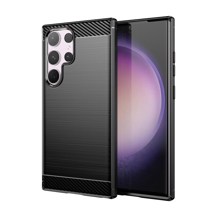 Custodia per telefono in TPU in fibra di carbonio con trama spazzolata, For Samsung Galaxy S24 Ultra 5G, For Samsung Galaxy S24+ 5G, For Samsung Galaxy S24 5G, For Samsung Galaxy A15 4G, For Samsung Galaxy A05s, For Samsung Galaxy A25 5G