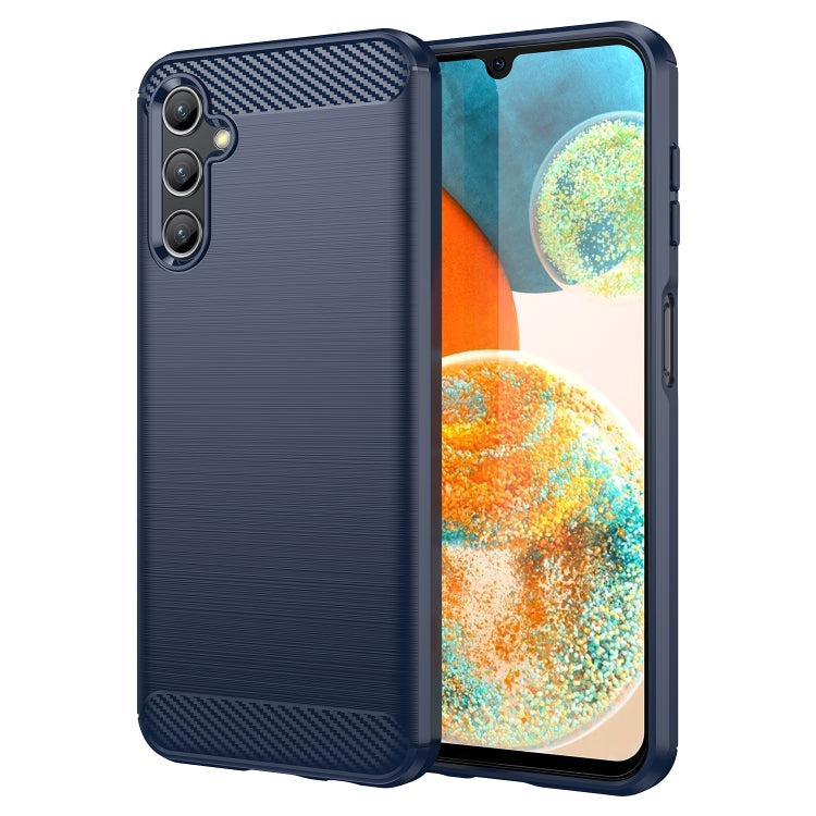 Custodia per telefono in TPU in fibra di carbonio con trama spazzolata, For Samsung Galaxy M55, For Samsung Galaxy M14 4G, For Samsung Galaxy M15, For Samsung Galaxy F15, For Samsung Galaxy M44 5G, For Samsung Galaxy A15 5G, For Samsung Galaxy A55     ...