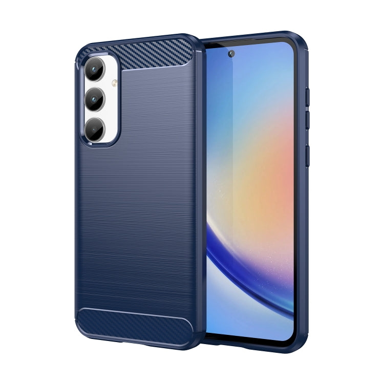 Custodia per telefono in TPU in fibra di carbonio con trama spazzolata, For Samsung Galaxy M55, For Samsung Galaxy M14 4G, For Samsung Galaxy M15, For Samsung Galaxy F15, For Samsung Galaxy M44 5G, For Samsung Galaxy A15 5G, For Samsung Galaxy A55     ...