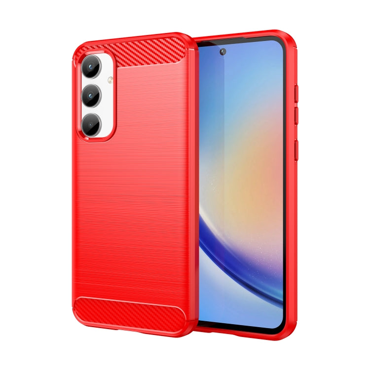 Custodia per telefono in TPU in fibra di carbonio con trama spazzolata, For Samsung Galaxy M55, For Samsung Galaxy M14 4G, For Samsung Galaxy M15, For Samsung Galaxy F15, For Samsung Galaxy M44 5G, For Samsung Galaxy A15 5G, For Samsung Galaxy A55     ...
