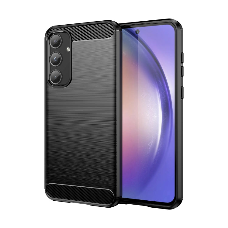 Custodia per telefono in TPU in fibra di carbonio con trama spazzolata, For Samsung Galaxy M55, For Samsung Galaxy M14 4G, For Samsung Galaxy M15, For Samsung Galaxy F15, For Samsung Galaxy M44 5G, For Samsung Galaxy A15 5G, For Samsung Galaxy A55     ...
