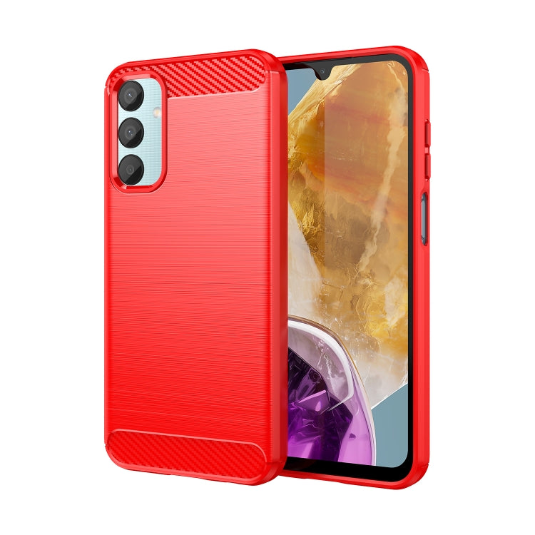 Custodia per telefono in TPU in fibra di carbonio con trama spazzolata, For Samsung Galaxy M55, For Samsung Galaxy M14 4G, For Samsung Galaxy M15, For Samsung Galaxy F15, For Samsung Galaxy M44 5G, For Samsung Galaxy A15 5G, For Samsung Galaxy A55     ...