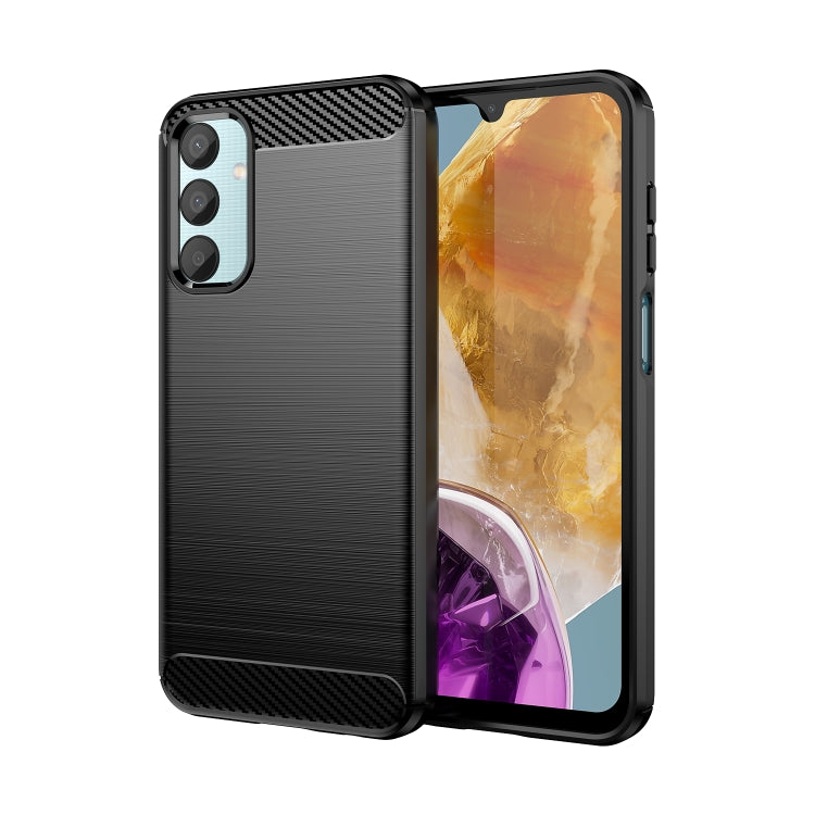 Custodia per telefono in TPU in fibra di carbonio con trama spazzolata, For Samsung Galaxy M55, For Samsung Galaxy M14 4G, For Samsung Galaxy M15, For Samsung Galaxy F15, For Samsung Galaxy M44 5G, For Samsung Galaxy A15 5G, For Samsung Galaxy A55     ...