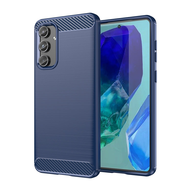 Custodia per telefono in TPU in fibra di carbonio con trama spazzolata, For Samsung Galaxy M55, For Samsung Galaxy M14 4G, For Samsung Galaxy M15, For Samsung Galaxy F15, For Samsung Galaxy M44 5G, For Samsung Galaxy A15 5G, For Samsung Galaxy A55     ...