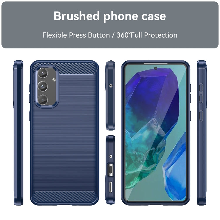Custodia per telefono in TPU in fibra di carbonio con trama spazzolata, For Samsung Galaxy M55, For Samsung Galaxy M14 4G, For Samsung Galaxy M15, For Samsung Galaxy F15, For Samsung Galaxy M44 5G, For Samsung Galaxy A15 5G, For Samsung Galaxy A55     ...