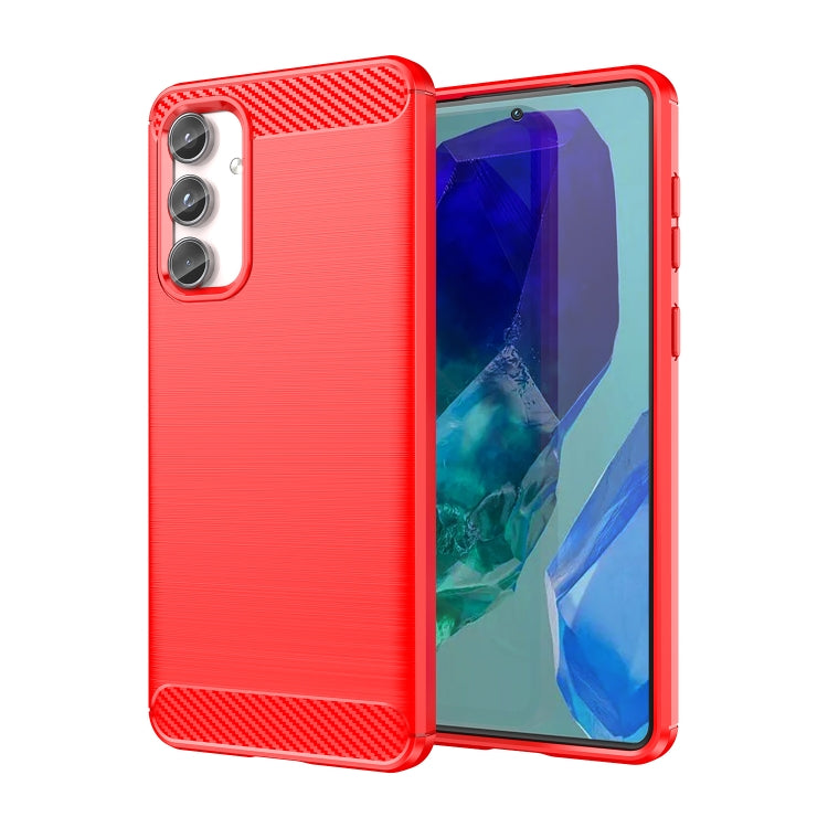 Custodia per telefono in TPU in fibra di carbonio con trama spazzolata, For Samsung Galaxy M55, For Samsung Galaxy M14 4G, For Samsung Galaxy M15, For Samsung Galaxy F15, For Samsung Galaxy M44 5G, For Samsung Galaxy A15 5G, For Samsung Galaxy A55     ...