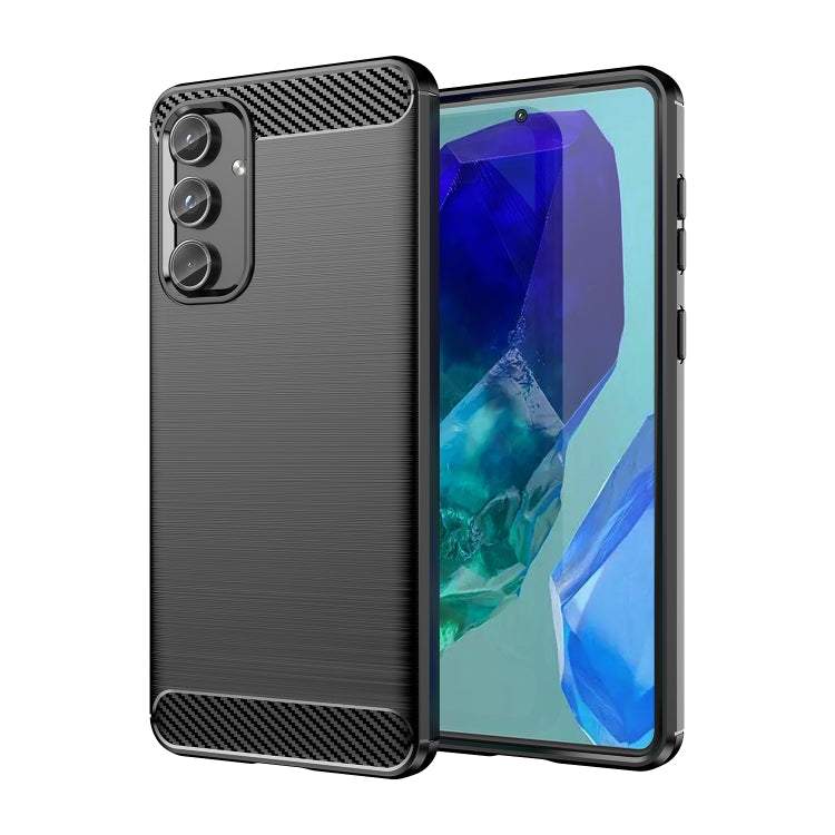Custodia per telefono in TPU in fibra di carbonio con trama spazzolata, For Samsung Galaxy M55, For Samsung Galaxy M14 4G, For Samsung Galaxy M15, For Samsung Galaxy F15, For Samsung Galaxy M44 5G, For Samsung Galaxy A15 5G, For Samsung Galaxy A55     ...