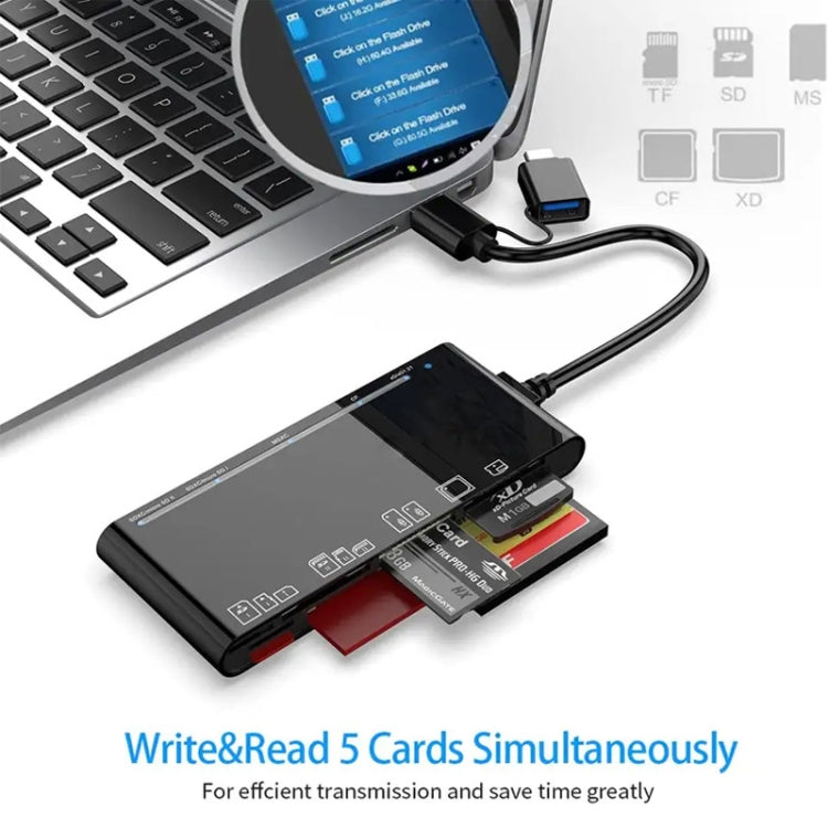 Lettore schede USB 3.0 Type-C 7 in 1 CF XD MS SD TF