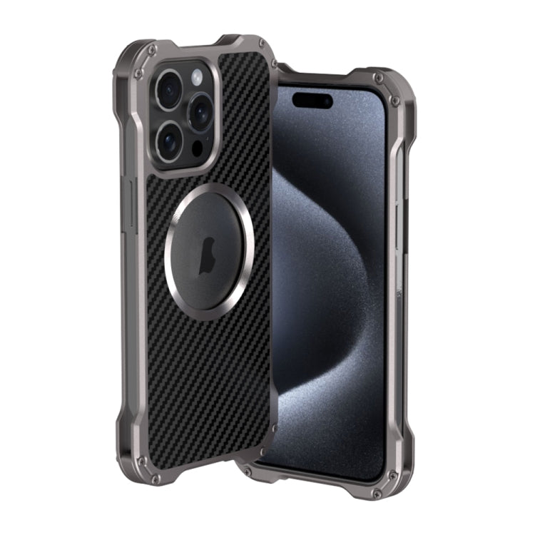 Custodia protettiva per telefono in metallo cavo R-JUST RJ51, For iPhone 16 Pro Max, For iPhone 16 Pro, For iPhone 16 Plus, For iPhone 16, For iPhone 15 Pro Max, For iPhone 15 Pro, For iPhone 15 Plus, For iPhone 15
