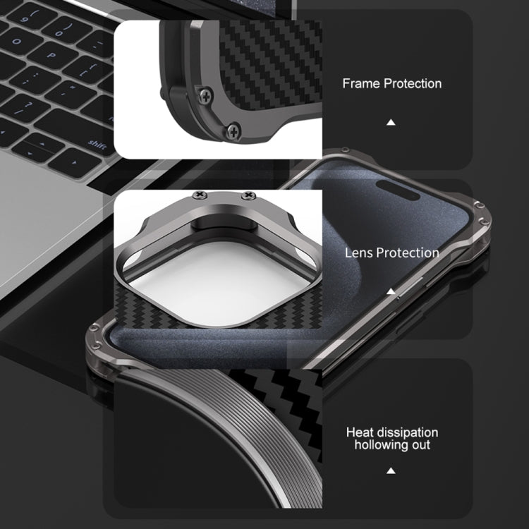 Custodia protettiva per telefono in metallo cavo R-JUST RJ51, For iPhone 16 Pro Max, For iPhone 16 Pro, For iPhone 16 Plus, For iPhone 16, For iPhone 15 Pro Max, For iPhone 15 Pro, For iPhone 15 Plus, For iPhone 15