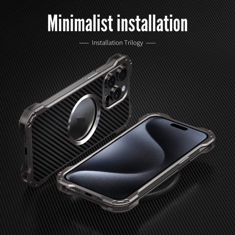 Custodia protettiva per telefono in metallo cavo R-JUST RJ51, For iPhone 16 Pro Max, For iPhone 16 Pro, For iPhone 16 Plus, For iPhone 16, For iPhone 15 Pro Max, For iPhone 15 Pro, For iPhone 15 Plus, For iPhone 15