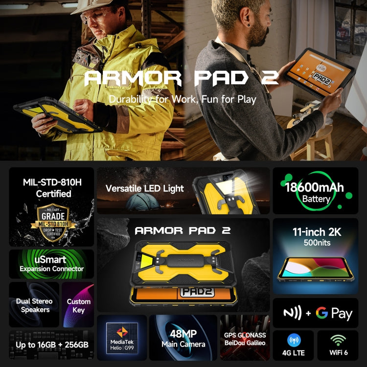 Ulefone Armor Pad 2 Tablet 11" 16GB+256GB Android 13