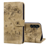 Custodia per telefono in pelle goffrata con gatto Sakura Cartoon, For Samsung Galaxy A55 5G, For Samsung Galaxy A35 5G, For Samsung Galaxy A15, For Samsung Galaxy A05
