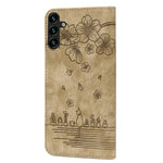 Custodia per telefono in pelle goffrata con gatto Sakura Cartoon, For Samsung Galaxy A55 5G, For Samsung Galaxy A35 5G, For Samsung Galaxy A15, For Samsung Galaxy A05