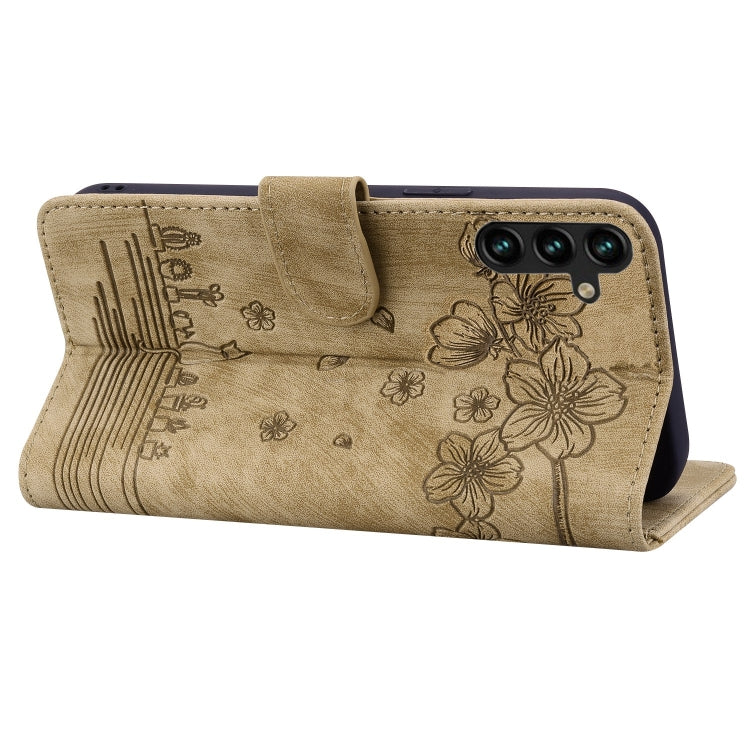 Custodia per telefono in pelle goffrata con gatto Sakura Cartoon, For Samsung Galaxy A55 5G, For Samsung Galaxy A35 5G, For Samsung Galaxy A15, For Samsung Galaxy A05