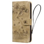 Custodia per telefono in pelle goffrata con gatto Sakura Cartoon, For Samsung Galaxy A05s
