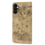 Custodia per telefono in pelle goffrata con gatto Sakura Cartoon, For Samsung Galaxy A05s
