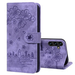 Custodia per telefono in pelle goffrata con gatto Sakura Cartoon, For Samsung Galaxy A57 5G, For Samsung Galaxy A37 5G, For Samsung Galaxy A56 / A36, For Samsung Galaxy A26 / A16 5G