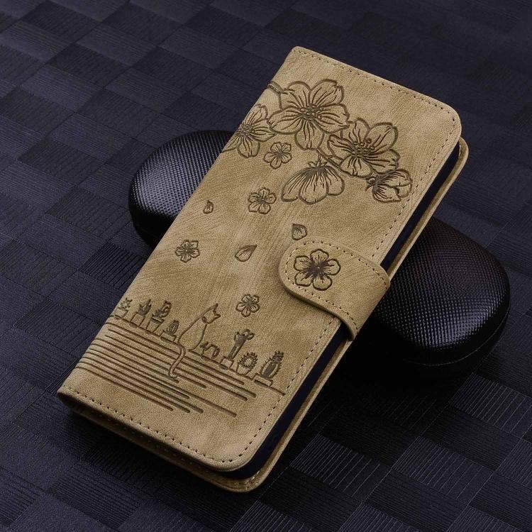 Custodia per telefono in pelle goffrata con gatto Sakura Cartoon, For Samsung Galaxy A57 5G, For Samsung Galaxy A37 5G, For Samsung Galaxy A56 / A36, For Samsung Galaxy A26 / A16 5G