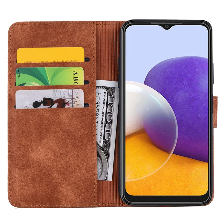 Custodia per telefono doppia piega in pelle di vitello con stampa mandala in rilievo, For Samsung Galaxy A35 5G, For Samsung Galaxy A15