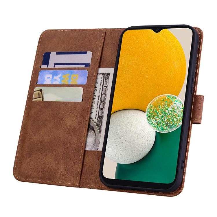 Custodia per telefono doppia piega in pelle di vitello con stampa mandala in rilievo, For Samsung Galaxy A57 5G, For Samsung Galaxy A37 5G, For Samsung Galaxy A36 / A56, For Samsung Galaxy A55 5G
