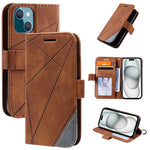 Custodia portafoglio in pelle per iPhone 15 Plus
