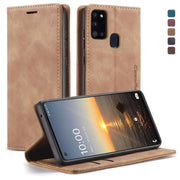 Custodia portafoglio in pelle per Samsung Galaxy A21s