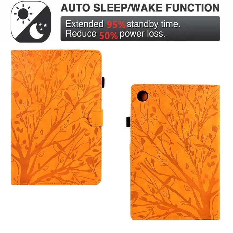 Custodia per tablet smart in pelle goffrata albero della fortuna, For Samsung Galaxy Tab A11+ / A9+, For Samsung Galaxy Tab A11 / A9, For Samsung Galaxy Tab S11