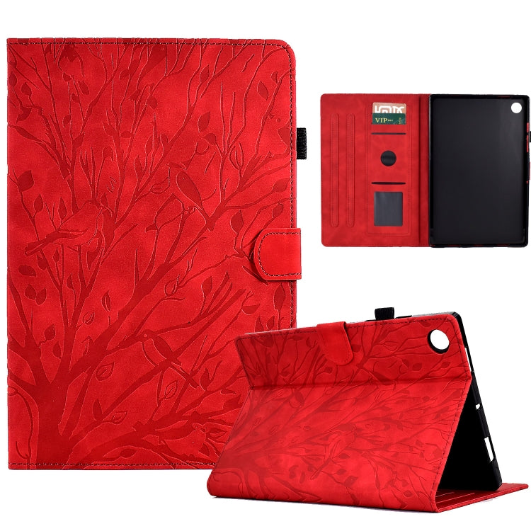 Custodia per tablet smart in pelle goffrata albero della fortuna, For Samsung Galaxy Tab A11+ / A9+, For Samsung Galaxy Tab A11 / A9, For Samsung Galaxy Tab S11