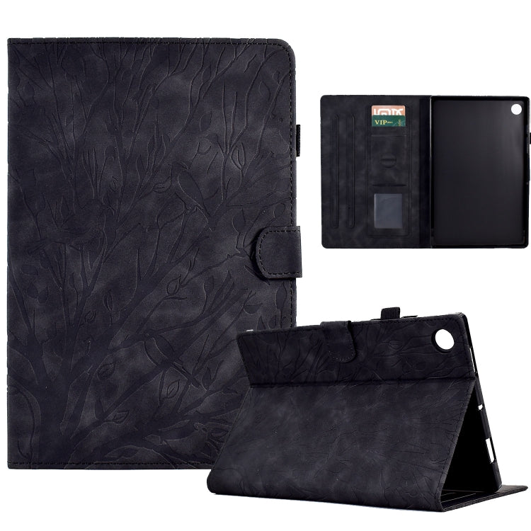 Custodia per tablet smart in pelle goffrata albero della fortuna, For Samsung Galaxy Tab A11+ / A9+, For Samsung Galaxy Tab A11 / A9, For Samsung Galaxy Tab S11