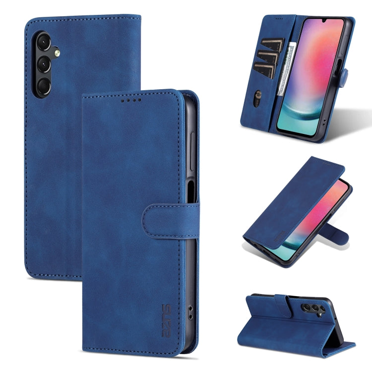 Custodia per telefono in pelle Flip con texture di vitello AZNS Skin Feel, For Samsung Galaxy A55 5G, For Samsung Galaxy A35 5G, For Samsung Galaxy S24 Ultra 5G, For Samsung Galaxy A24 4G / A25
