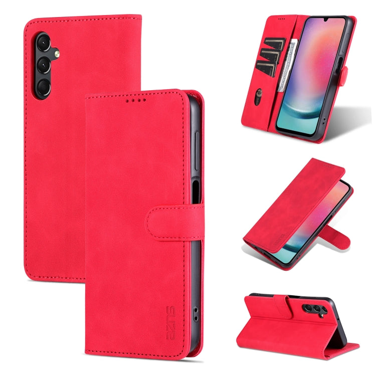 Custodia per telefono in pelle Flip con texture di vitello AZNS Skin Feel, For Samsung Galaxy A55 5G, For Samsung Galaxy A35 5G, For Samsung Galaxy S24 Ultra 5G, For Samsung Galaxy A24 4G / A25