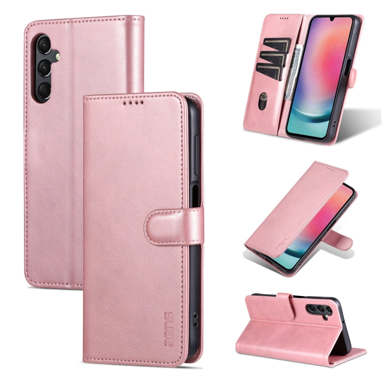 Custodia per telefono in pelle Flip con texture di vitello AZNS Skin Feel, For Samsung Galaxy A55 5G, For Samsung Galaxy A35 5G, For Samsung Galaxy S24 Ultra 5G, For Samsung Galaxy A24 4G / A25