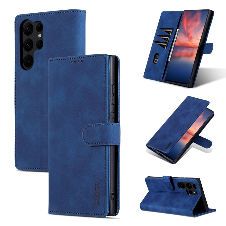 Custodia per telefono in pelle Flip con texture di vitello AZNS Skin Feel, For Samsung Galaxy A55 5G, For Samsung Galaxy A35 5G, For Samsung Galaxy S24 Ultra 5G, For Samsung Galaxy A24 4G / A25