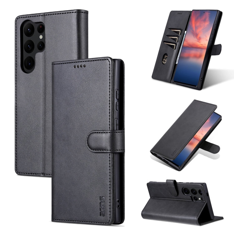 Custodia per telefono in pelle Flip con texture di vitello AZNS Skin Feel, For Samsung Galaxy A55 5G, For Samsung Galaxy A35 5G, For Samsung Galaxy S24 Ultra 5G, For Samsung Galaxy A24 4G / A25