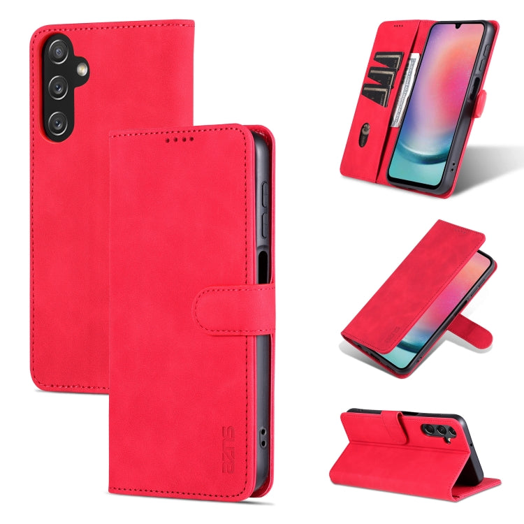 Custodia per telefono in pelle Flip con texture di vitello AZNS Skin Feel, For Samsung Galaxy A05s