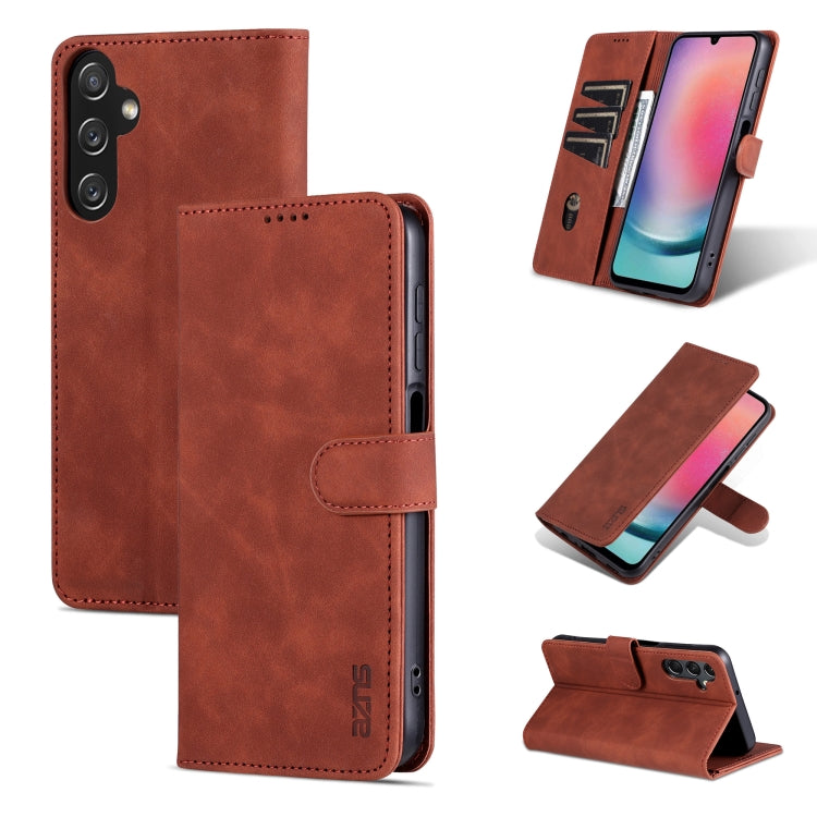 Custodia per telefono in pelle Flip con texture di vitello AZNS Skin Feel, For Samsung Galaxy A05s