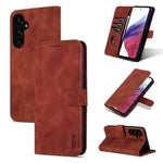 Custodia per telefono in pelle Flip con texture di vitello AZNS Skin Feel, For Samsung Galaxy A55 5G, For Samsung Galaxy A35 5G, For Samsung Galaxy S24 Ultra 5G, For Samsung Galaxy A24 4G / A25