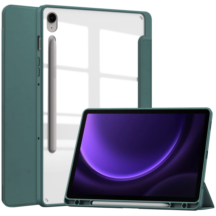 Custodia per tablet in pelle intelligente 3 pieghe in acrilico con slot per penna, For Samsung Galaxy Tab A11+, For Samsung Galaxy Tab S9 FE / S10 FE, For Samsung Galaxy Tab S10 FE+, For Samsung Galaxy Tab S9 FE+ / S10+