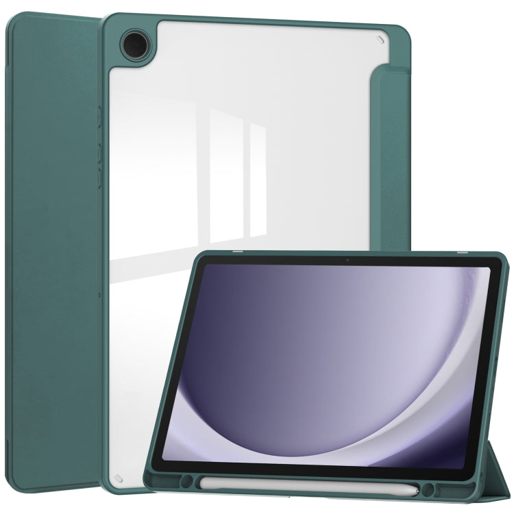 Custodia per tablet in pelle intelligente 3 pieghe in acrilico con slot per penna, For Samsung Galaxy Tab A9+