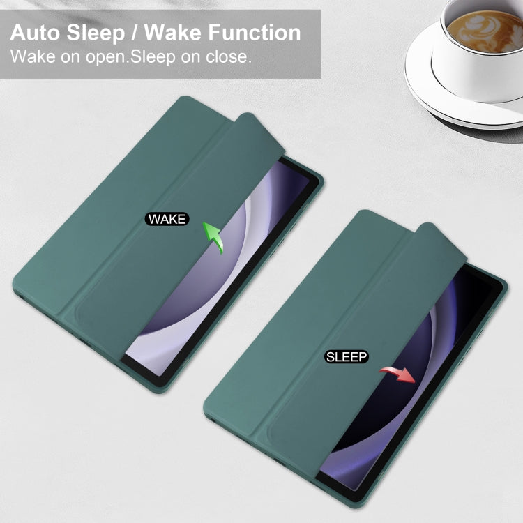 Custodia per tablet in pelle intelligente 3 pieghe in acrilico con slot per penna, For Samsung Galaxy Tab A9+