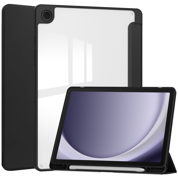 Custodia per tablet in pelle intelligente 3 pieghe in acrilico con slot per penna, For Samsung Galaxy Tab A9+