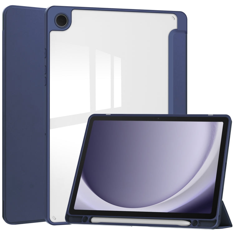 Custodia per tablet in pelle intelligente 3 pieghe in acrilico con slot per penna, For Samsung Galaxy Tab A9+