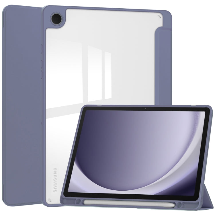 Custodia per tablet in pelle intelligente 3 pieghe in acrilico con slot per penna, For Samsung Galaxy Tab A9+